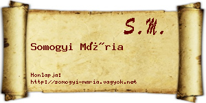 Somogyi Mária névjegykártya