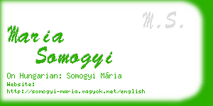 maria somogyi business card